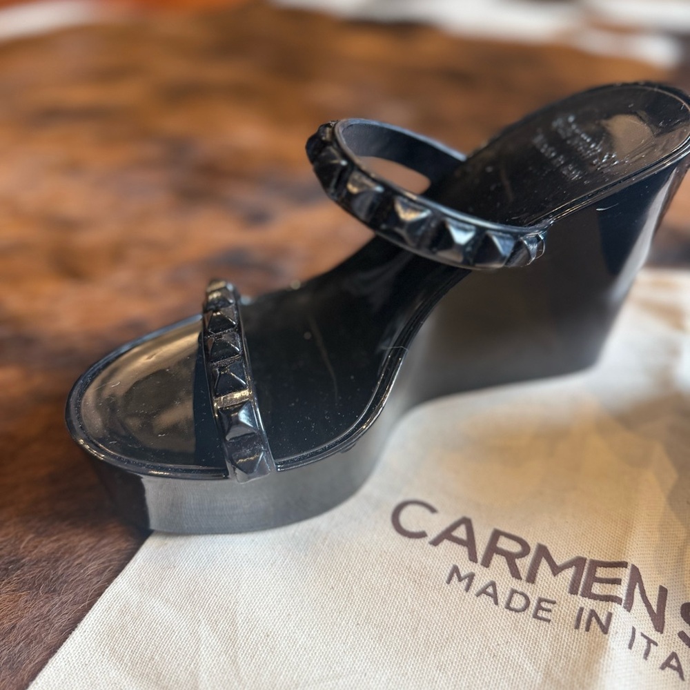 Black Studded Jelly Platform Sandals